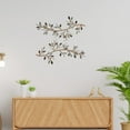 thumbnail image 5 of Metal Leaf Wall Art Decor | Olive Tree Branch Hanging Wall Decorations | Iron Metal Wall Sculpture for Living Room, Bedroom, Kitchen | Set of 2 | 11.82 x 6.3 Inches, 5 of 6