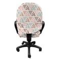 thumbnail image 3 of Abstract Office Chair Slipcover, Pastel Triangles with Polka Dots Pattern Bohemian Inspirations Geometric Design, Protective Stretch Decorative Fabric Cover, Standard Size, Multicolor, by Ambesonne, 3 of 5