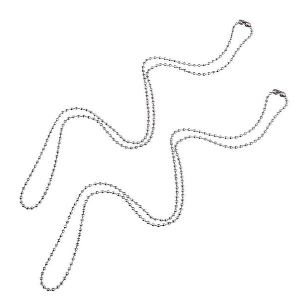 Colr de cadena de de material acero inoxidable de 2 pieza , envejecidas cadenas de material acero, conectores a Hugo Collar de cuentas de acero inoxidable