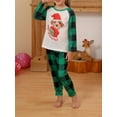 thumbnail image 5 of Gureui Family Matching Christmas Pajamas Sets, Long Sleeve Round Neck Dog Print Patchwork Tops + Green Elastic Band Plaid Pants Set or Long Sleeve Plaid Jumpsuit Sleepwear, 5 of 9