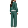 thumbnail image 4 of Txenfivo Girls Clothes 2 Pieces Outfits, Crew Neck Pullover Sweatshirt and Wide Leg Straight Pants, 5-14, 4 of 6