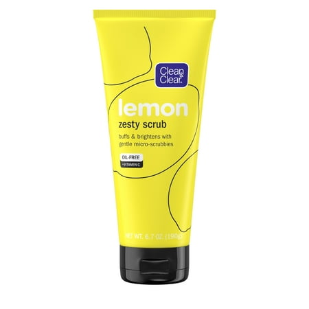 Clean & Clear Lemon Zesty Oil-Free Face Scrub with Vitamin C, 6.7