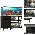thumbnail image 4 of Herture 55-75 Gallon Fish Tank Stand,Aquarium Stand with Cabinet Accessories Storage,Heavy Duty Metal Frame,Aquarium Cabinet with Power Outlets 52" L*19.68" W Tabletop,1200LBS Capacity,Black PG05YGB, 4 of 6