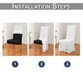 thumbnail image 5 of KBOOK Spandex Chair Cover Ruffled Skirt Banquet Chair Seat Cover for Dining Room Wedding Ceremony(White,2PCS), 5 of 6