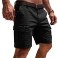 thumbnail image 2 of Men's Twill Hiking Tactical Cargo Shorts Lightweight Multi Pockets Casual Golf Outdoor Work Shorts Big & Tall Black L, 2 of 5