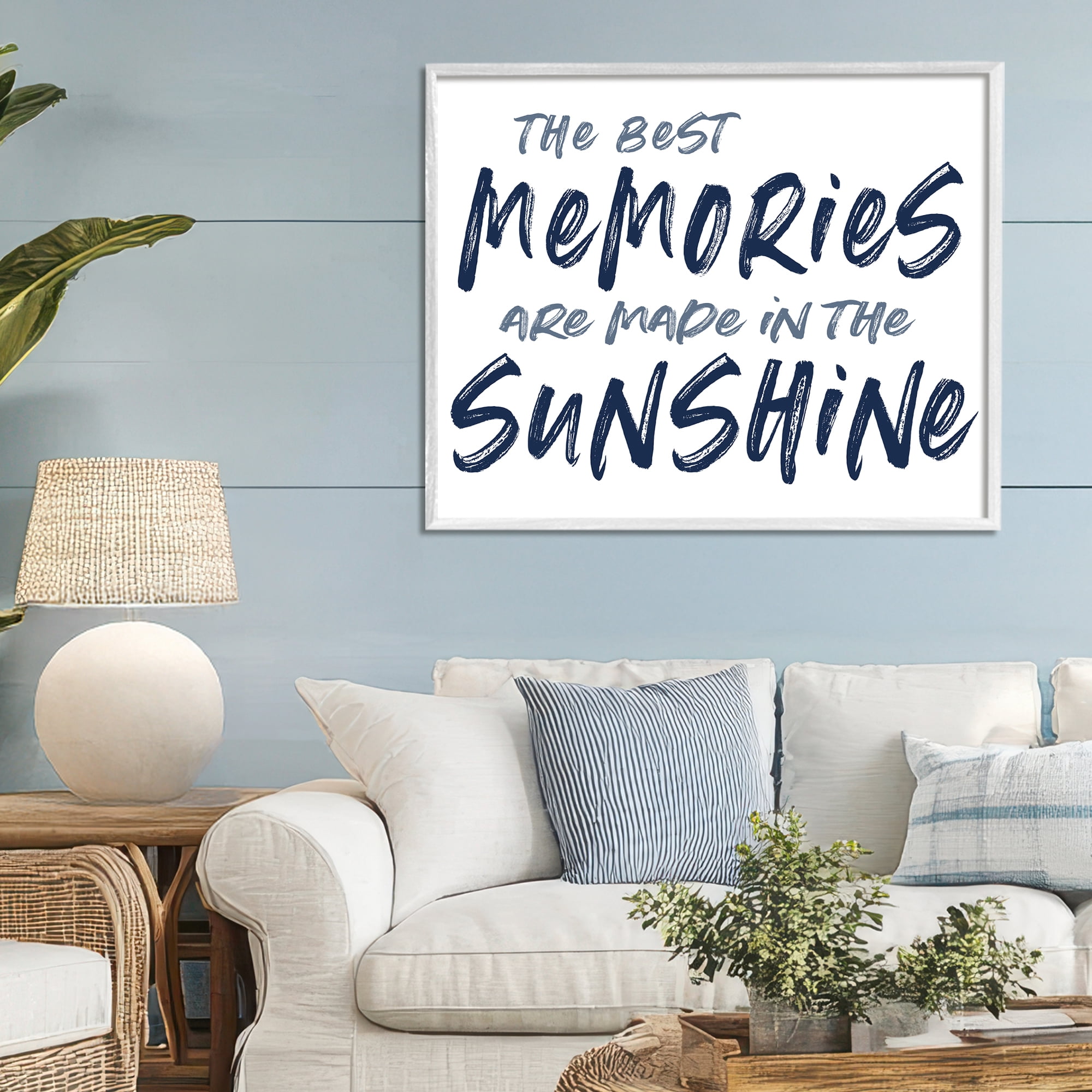 Memories Made In Sunshine White Framed Giclee Art, design by Lettered and Lined