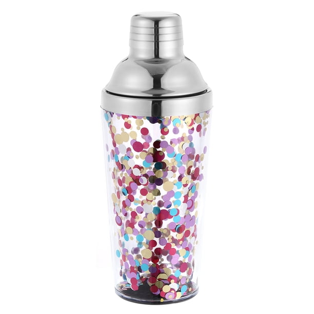 16OZ(450ml) Plástico Cóctel Coctelera con Colador, Inoxidable Acero Superior Cóctel Coctelera Botella Vino Mezclador para Bar Fiesta Casa Vino Coctelera Bar, Colorido