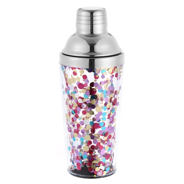 16OZ(450ml) Plástico Cóctel Coctelera con Colador, Inoxidable Acero Superior Cóctel Coctelera Botella Vino Mezclador para Bar Fiesta Casa Vino Coctelera Bar, Colorido