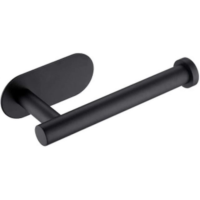Toilet Roll Holder Self Adhesive Black Paper Holders Tissue Stand Hanger Bathroom Sus-304 Stainless Steel