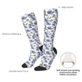 thumbnail image 6 of Haiem Blue Flax Flowers Socks, Funny Novelty Crazy Design Cotton Socks Sports Socks Knee High Socks For Men, Women,1Pairs - Gift For Working Friends, 6 of 8