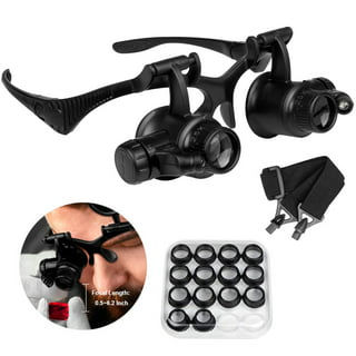 Magnifying Glasses with Light Headband Magnifier Loupe Glasses for Jeweler  Repair Watch, 8 Interchangeable Lens 