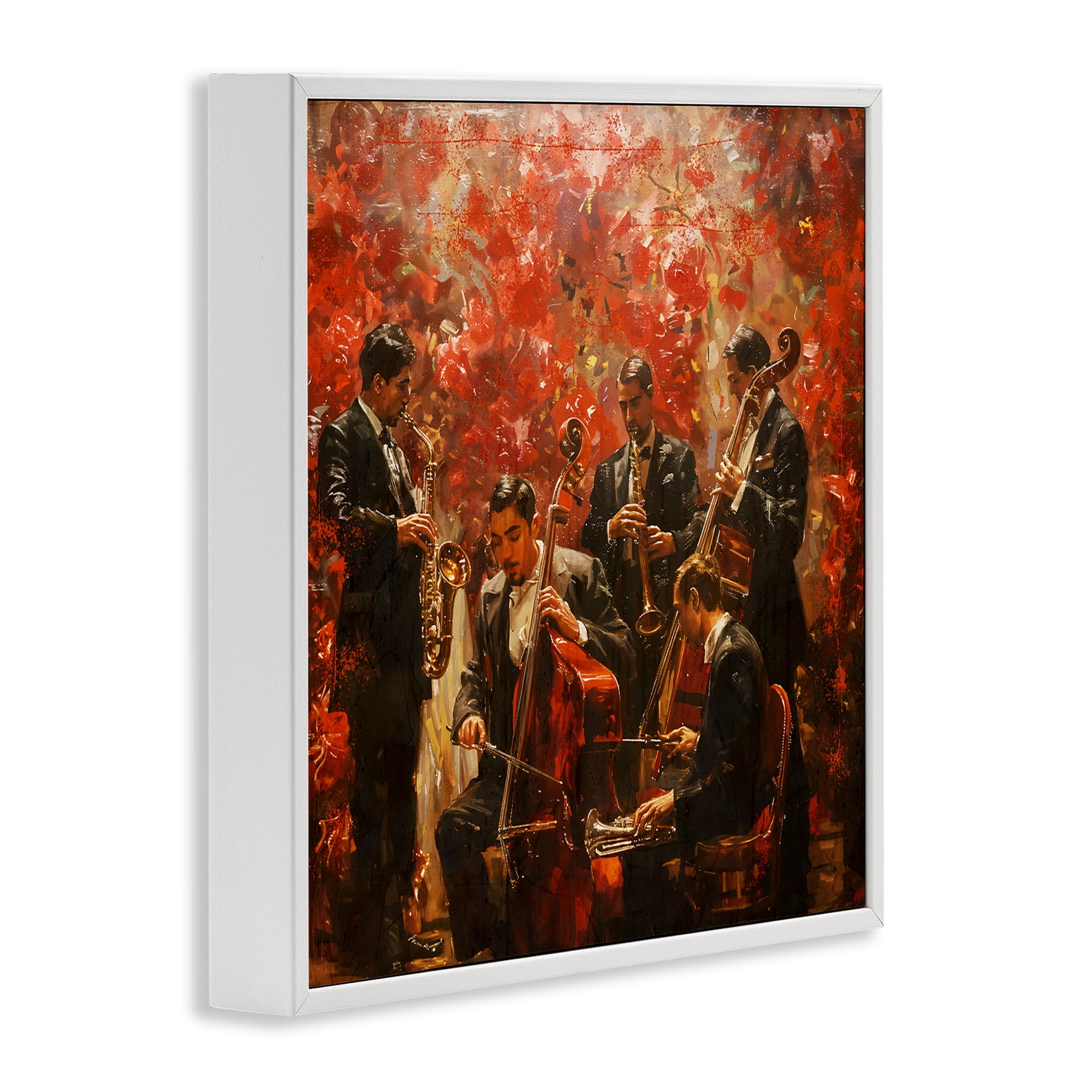 Stupell Industries Play More Jazz Performance White Framed Giclee Art, design by Marta Wiley
