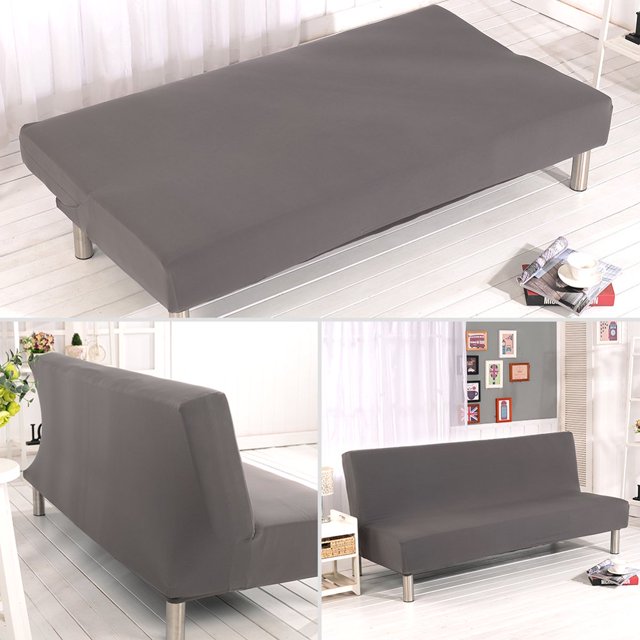 CHOK 2024 Futon Slipcover Armless Sofa Covers Stretch Sofa Bed Slipcover Protector Elastic (Light Gray Animal)