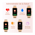 thumbnail image 4 of Reloj Inteligente Bluetooth Para mujer Smartwatch Cuadrado Dorado, 4 of 5