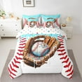 thumbnail image 2 of Feelyou Cartoon Baseball Bedding Comforter Set 7pcs, Eat Sports Sleep Queen Bedding Sets, 2 of 8