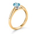 thumbnail image 3 of Gem Stone King 0.65 Ct Oval Blue Zircon 10K Yellow and White Gold Solitaire Engagement Ring (Size 6), 3 of 4