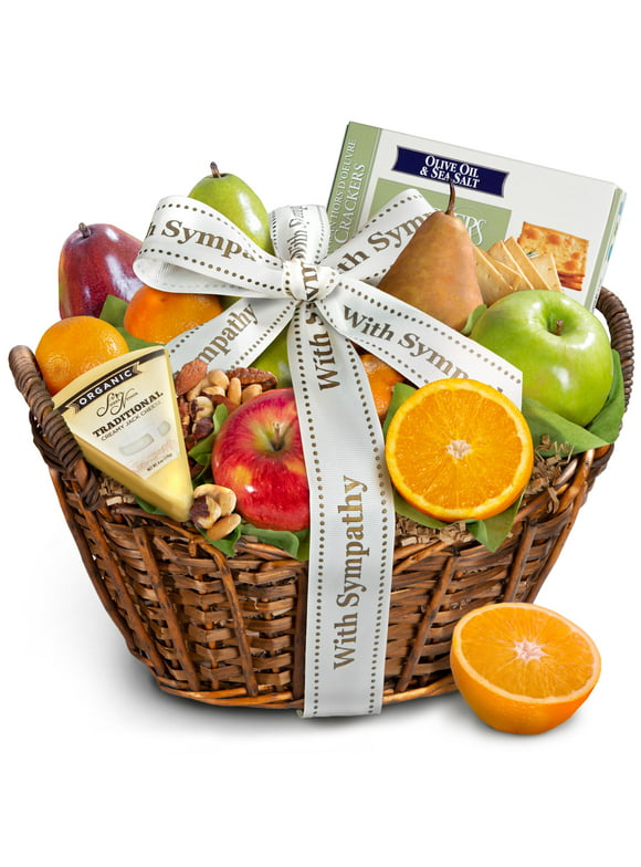 Golden State Fruit Sympathy Cheese, Nuts & Fresh Fruit Gift Basket