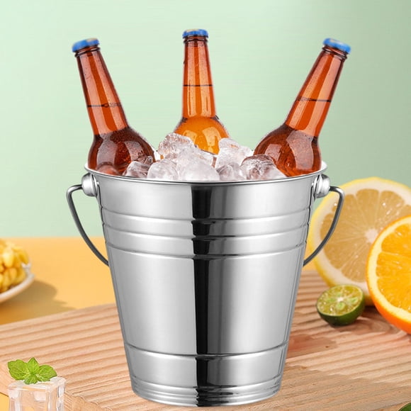 Cubo de hielo portátil, cubo para aperitivos, mango portátil, bañera de Metal para bebidas, cubo para vacaciones de verano, barbacoa, 2500ML