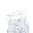 thumbnail image 4 of Xingqing 4 Couleurs d'Été Bébé Filles Mignonne Robe Fleurs Imprimées sur l'Épaule Sans Manches A-Ligne Mini Robe, 4 of 7