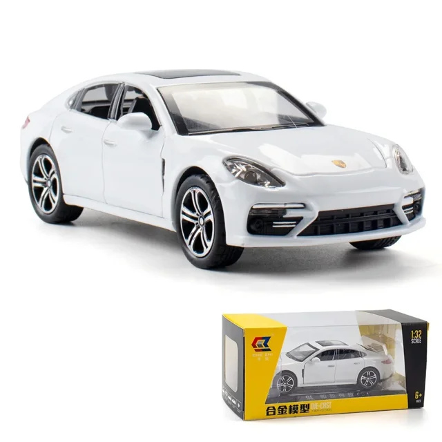 1:32 Porsche Panamera Diecasts Toy Cars Miniature Scale Alloy Simulation Vehicles Car Model Children Birthday Gifts Collection White With Box1