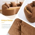 thumbnail image 4 of 110" Oversized Modern Curved Sectional Sofa Couch, 4-Seater Boneless Compression Cloud Couch, Chenille Modular Sectional Sofa Couches for Living Room, Apartment, Office, Brown, 4 of 9