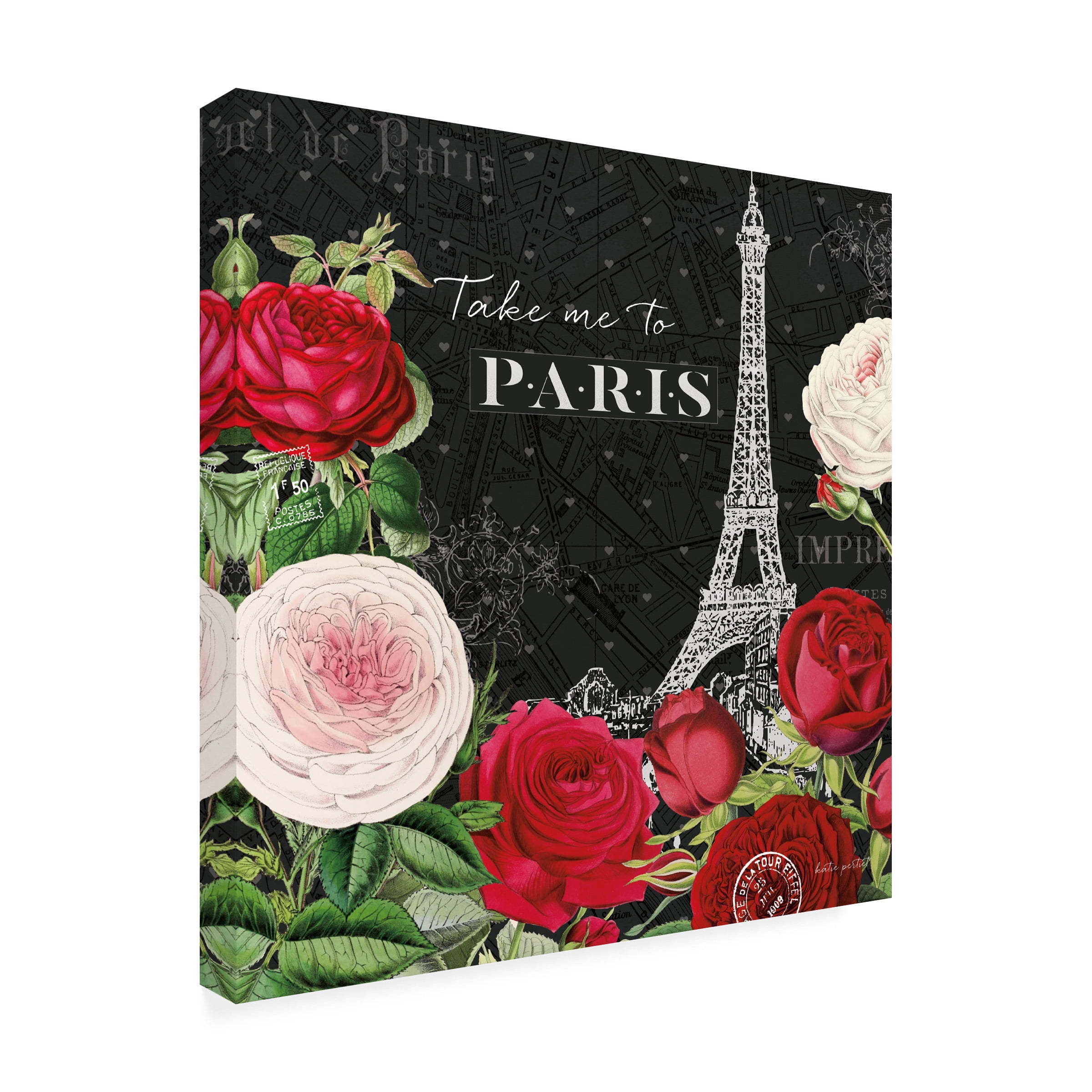 Trademark Fine Art 'Rouge Paris III Black' Canvas Art by Katie Pertiet
