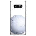 thumbnail image 1 of DistinctInk Clear Shockproof Hybrid Case for Samsung Galaxy Note 8 - TPU Bumper, Acrylic Back, Tempered Glass Screen Protector - White Volleyball, 1 of 5