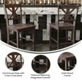 thumbnail image 4 of 2 Piece Counter Stools, X Design Wood Back, Washed Gray, 4 of 4