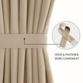 thumbnail image 3 of JIUZHEN French Door Curtains – Rod Pocket Thermal Blackout Curtain for Doors with Glass Window, Kitchen and Patio Doors for Privacy, 25 X 40 Inches Long, 1 Curtain Panel with Tieback, Beige, 3 of 7