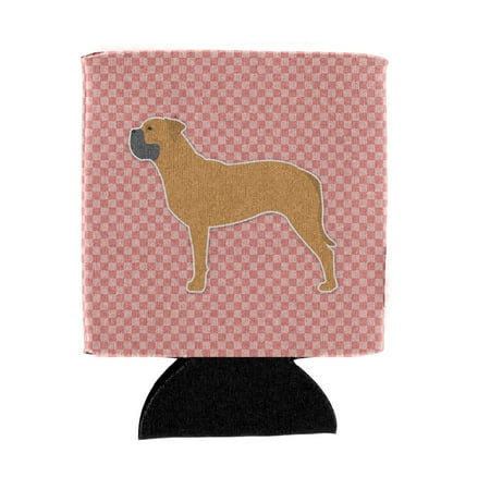 

Carolines Treasures BB3671CC Bullmastiff Checkerboard Pink Can or Bottle Hugger Can Hugger multicolor