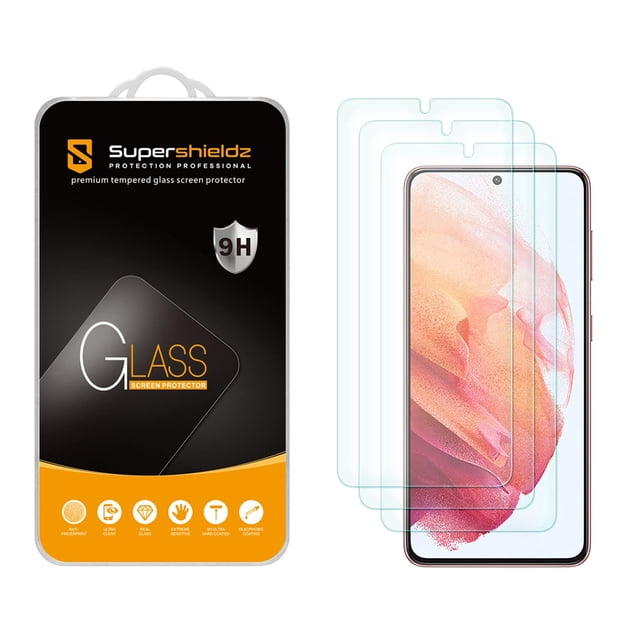 Protector de pantalla de vidrio templado Supershieldz para Samsung Galaxy S21 5G (paquete de 3)