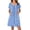 Flower Blue, variant on Ekouaer Women Zipper Front House Coat Short Sleeves Robe Zip Up Bathrobes Short Nightgown with Pockets