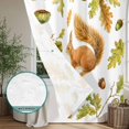 thumbnail image 6 of Thanksgiving Shower Curtain - Water Repellent Fabric Shower Curtains Washable, Fall Squirrel Green Orange Leaves Cones Decorative Polyester Cloth Bathroom Curtains Modern Bath Decor 72"x84", 6 of 8