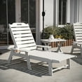 thumbnail image 3 of BizChair 2 Piece Hdpe Plastic Outdoor Patio Bar Set, White, 3 of 14