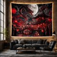 thumbnail image 6 of Black Dragon Above Red Lantern Waterfront Town, Dramatic Fantasy Style for Dragon Lovers, Dragon Wall Art, Housewarming Gift, Tapestry Wall Hanging for Bedroom and Gaming Room, 6 of 7