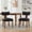 Black, variant on Set of 2 Modern Armless Dining Chairs in Linen Fabric with Curved Backrest and Solid Wooden Legs for Living Room