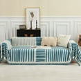 thumbnail image 4 of CASAFUN Reversible Sofa Cover Couch Covers for Sectional Sofa Stripe Jacquard Chic Furniture Protector for 3 Cushion Couch Sofa Washable Modern Couch Cover Blanket, 4 of 6