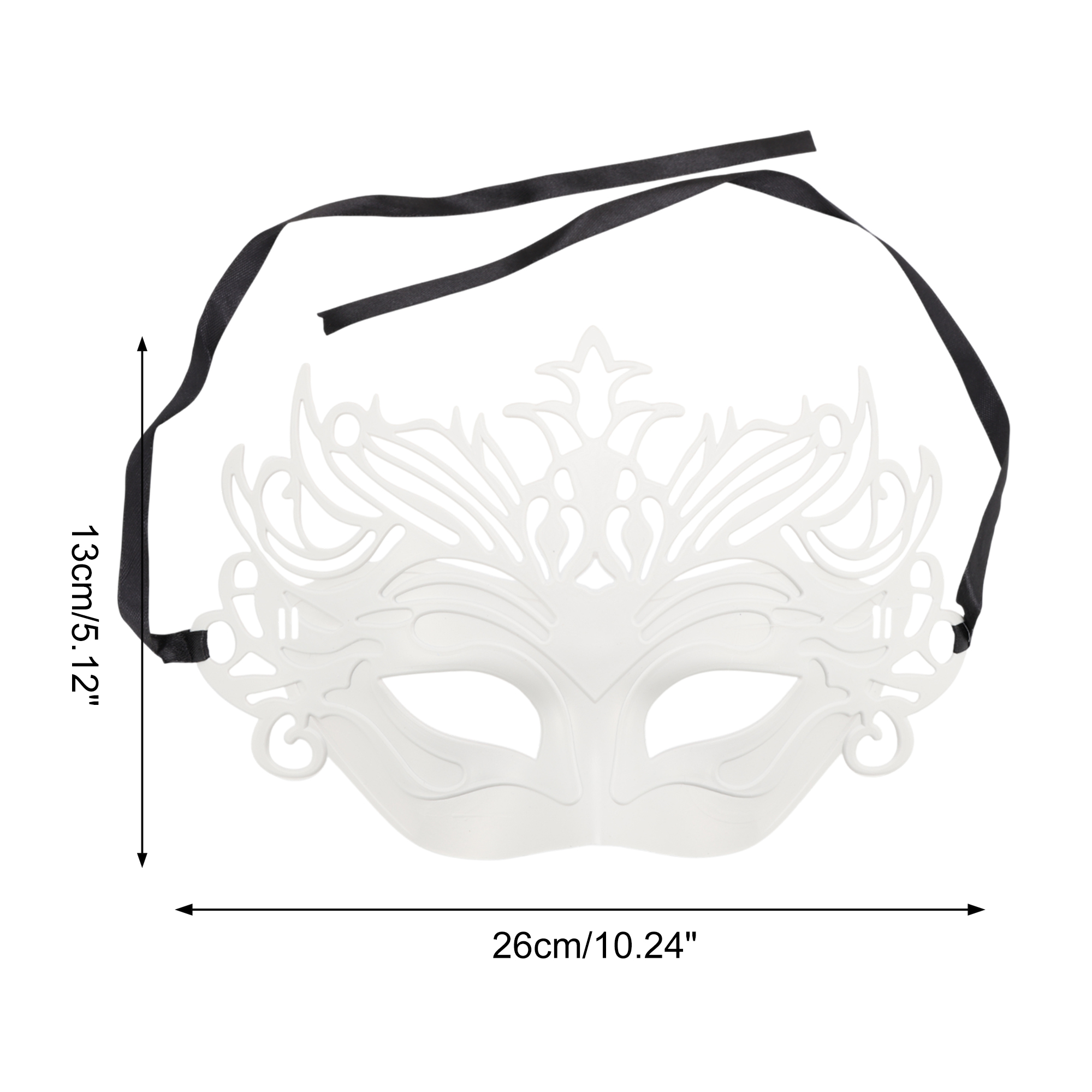 Unique Bargains 1 Box Elegant Half-face Party Mask White Pattern 1