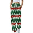 thumbnail image 2 of Tejiojio Christmas Women's Casual Trousers Printing Drawstring Pants Waist Long Pants Sweatpants With Pocket, 2 of 7