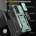 thumbnail image 4 of ELEHOLD Samsung Galaxy S21 Ultra Case, Heavy Duty Rugged Case with Kickstand Pocket Shockproof,Slide Holder Back Cover for Samsung Galaxy S21 Ultra 6.8 inch,Darkgreen, 4 of 7