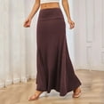 thumbnail image 6 of Mohiass Casual Flowy Long Skirts for Women, Jersey Knit Fabric Good Elasticity Ankle Length Maxi Skirt with High Waist. Wine L, 6 of 9
