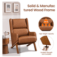 thumbnail image 6 of Renwick High Back PU Leather Upholstered Accent Chair for Home Office, Brown, 6 of 11
