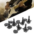 thumbnail image 3 of Tuner de Tête de Machine de Guitare, Résistant à l'Usure, Chevilles de Réglage de Guitare 3L3R 15:1, Style Classique Demi-Cercle Décoratif pour Remplacement Argent, Noir, 3 of 7