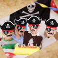 thumbnail image 4 of Set de sombreros de pirata CHRIMISS con parche de ojo de pirata y bigote, 48 piezas, para niños, 4 of 4