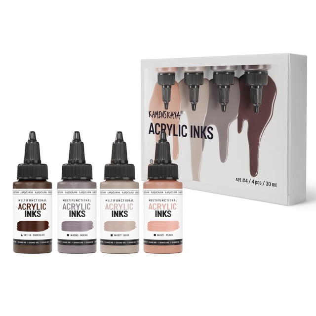 Set de tintas acrílicas KAMENSKAYA 4 x 30 ml, combinación de colores #4