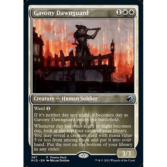 MtG Innistrad: Midnight Hunt Uncommon Gavony Dawnguard (Promo Foil) #387