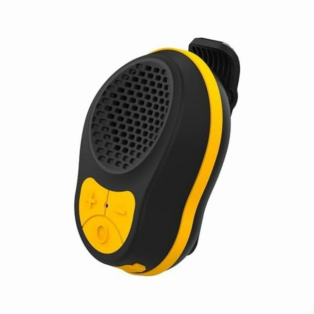 wonima11 Wearable Bluetooth Speaker Clip On, Waterproof Bluetooth Speaker, Mini Portable Speaker with Microphone for Workout Running Up to 24H Playtime (Black+Yellow)