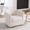 Beige, variant on Leumius Swivel Barrel Chair with Solid Wood Base, Comfy Channel Tufted Accent Round Armchair, Single Club Sofa for Living Room Bedroom Reading Nook Corner Apartment, Beige