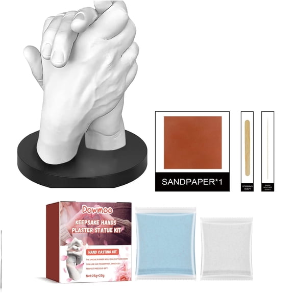 MixMart Hand Casting Kit Couples,DIY 3D Plaster Cast Hands - Hand Holding Craft for Couples, Adult & Child, Family, Friends.Valentine's Day Gifts Newborn Baby Souvenirs Anniversary,Gifts for Women