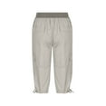 thumbnail image 6 of Olyvenn Women's Fashion Casual High Waist Cargo Pants A-Line Loose Wide Leg Pocket Quick Drying Pants Workout Loose Full Length Pants for Women Trendy 2023 White 10, 6 of 6